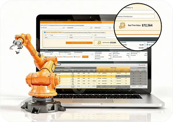 Smart manufacturing web development dashboard for a giant equipment company in the USA